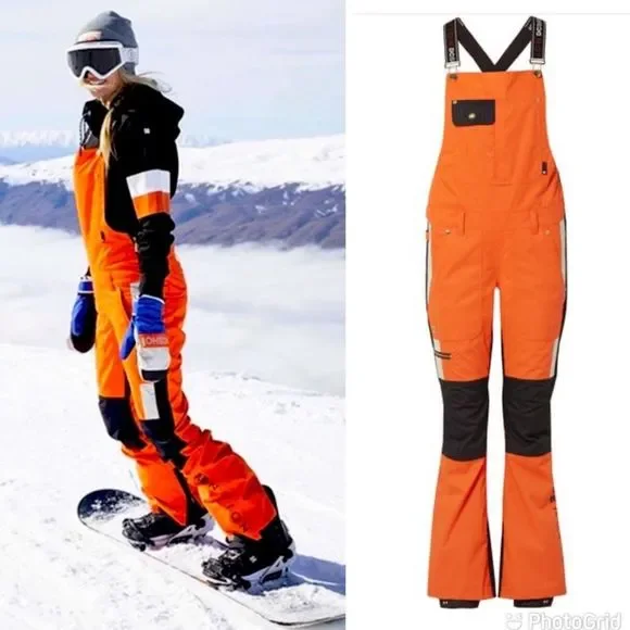 NEW PE Nation x DC Orange Ski Snowboard Snow Overalls Bib Pants XS
